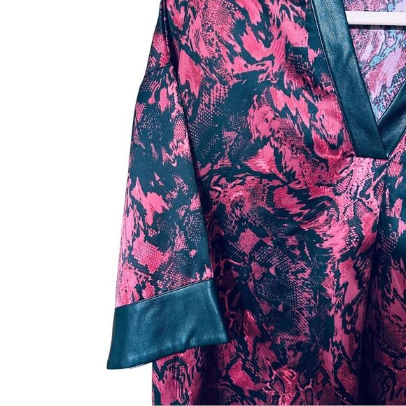 Marc New York Pink Floral Satin Kimono Style Half Sleeve Top Sz M - Picture 5 of 8